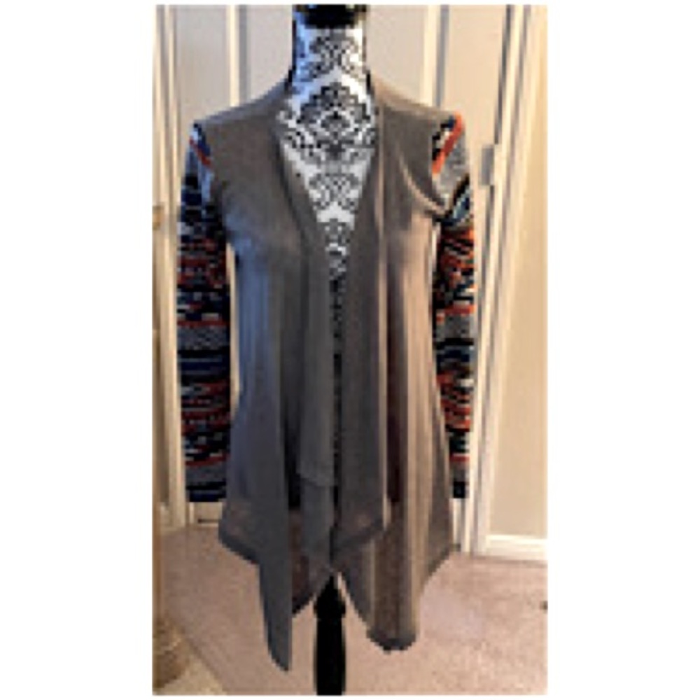 Flying Tomato, Open Cardigan, Brown, Aztec, Southwest, Western